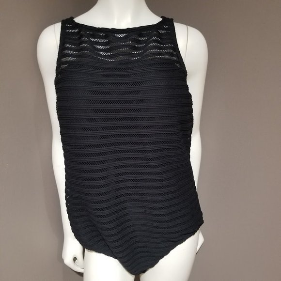 Lauren Ralph Lauren Plus Size Shadow Stripe OnePiece Swimsuit Ottoman Stripe 22W - Picture 2 of 12